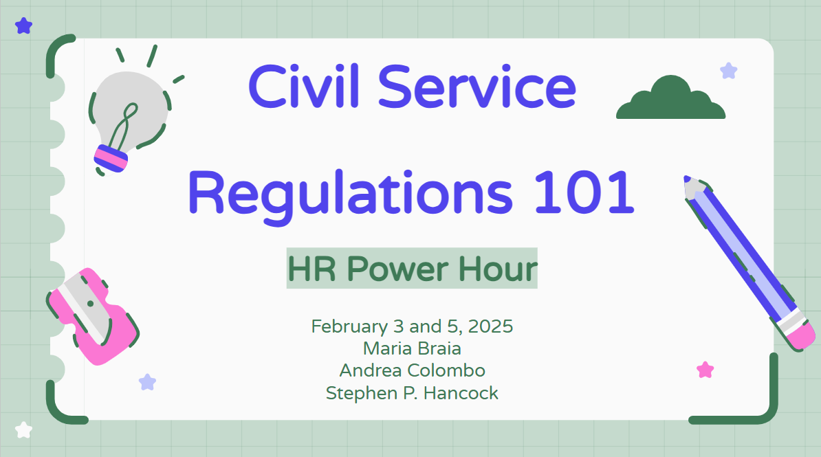 Civil ServiceRegulations 101 Presentation