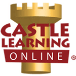 Castle Learning Online superimposed over a castle turret 