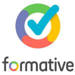 Multicolored circle with a blue check mark in the center over the word formative 